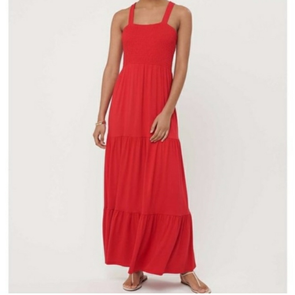 NWOT Loft Smocked Tiered Maxi Dress